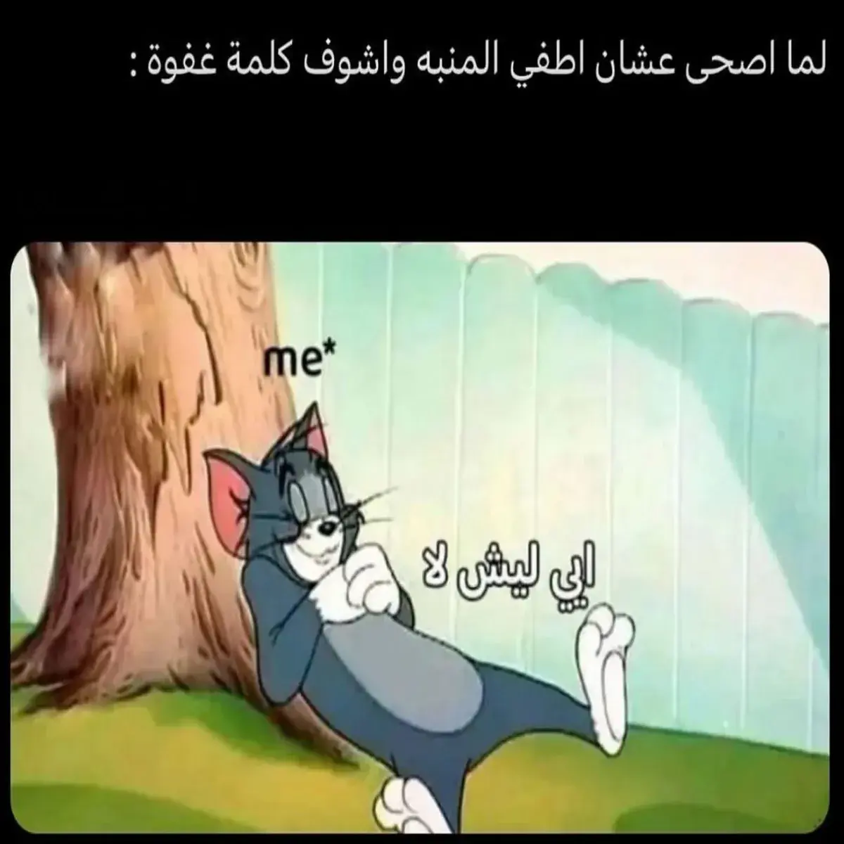 توم مستلقٍ تحت شجرة باسترخاء تام